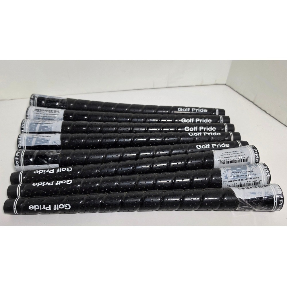 8 Golf Pride Tour Wrap 2G Standard Black Golf Grips TWPS-60R-120-X00